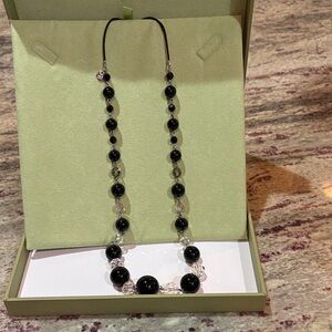 Elegant Black and Silver Beaded Necklace